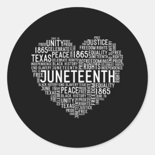 Juneteenth Heart Black History Afro American Afric Classic Round Sticker