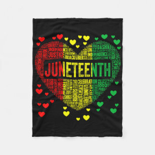 Juneteenth Heart Black History Afro American Afric Fleece Blanket