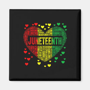 Juneteenth Heart Black History Afro American Afric Magnet