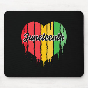 Juneteenth Heart Black History Afro American Afric Mouse Pad