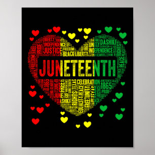 Juneteenth Heart Black History Afro American Afric Poster