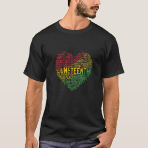 Juneteenth Heart Black History Afro American Afric T-Shirt