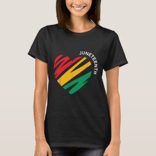 Juneteenth Heart Black History Afro American Afric T-Shirt
