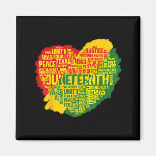 Juneteenth heart black history afro american magnet