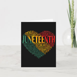 Juneteenth Heart Black History American African Fl Card