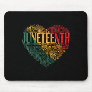 Juneteenth Heart Black History American African Fl Mouse Pad