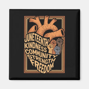 Juneteenth Heart Black History Month African Melan Magnet