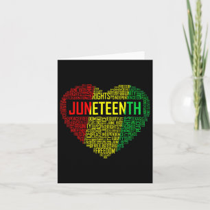 Juneteenth Heart Black Pride Freedom Day 1865 June Card