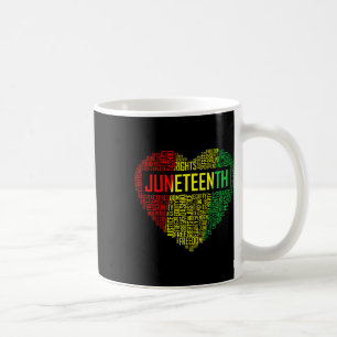 Juneteenth Heart Black Pride Freedom Day 1865 June Coffee Mug