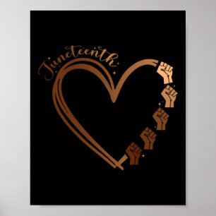 Juneteenth Heart Fist Black History Month Melanin Poster