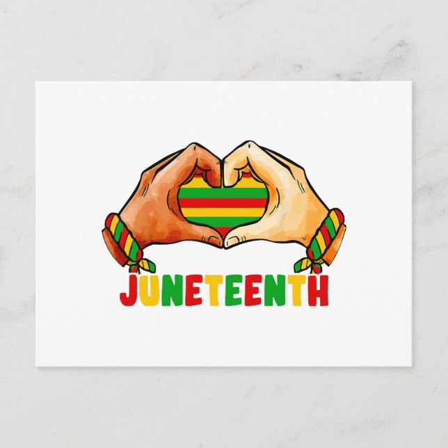 Juneteenth Heart  Holiday Postcard (Front)
