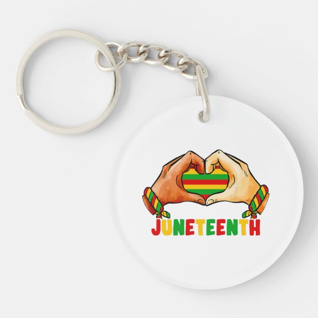 Juneteenth Heart  Key Ring (Front)