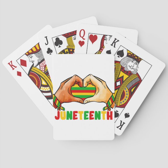 Juneteenth Heart  Playing Cards (Back)