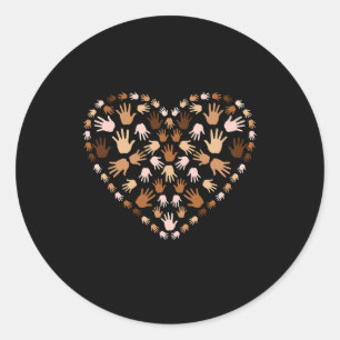 Juneteenth Heart Support Black History Month Graph Classic Round Sticker