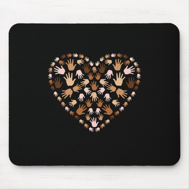 Juneteenth Heart Support Black History Month Graph Mouse Pad (Front)