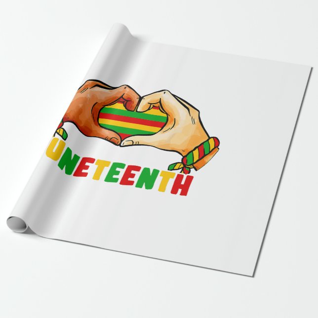 Juneteenth Heart  Wrapping Paper (Unrolled)