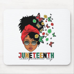 Juneteenth History Freedom Butterfly Melanie Black Mouse Pad
