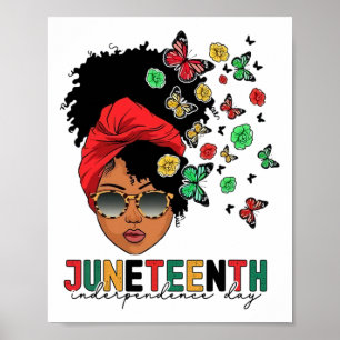 Juneteenth History Freedom Butterfly Melanie Black Poster