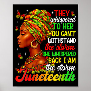 Juneteenth i am the black pride afro women girl poster