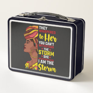 Juneteenth I Am The Storm Melanin Black Girl Metal Lunch Box