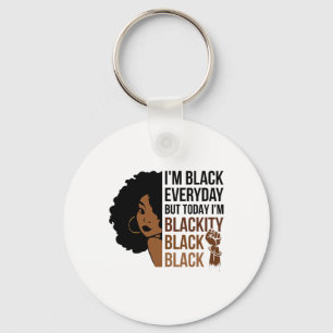 Juneteenth I'm Blackity Black Woman Afro African A Key Ring