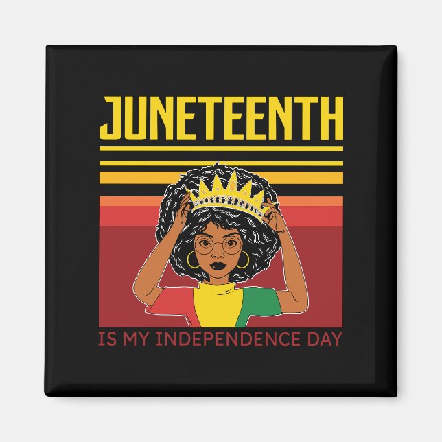 Juneteenth | Independence | Afro Woman Magnet (Front)