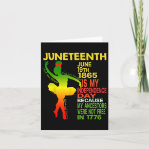 Juneteenth Independence Black Women Dancer Girl By Card