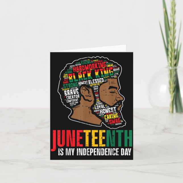 Juneteenth Independence Day African Black King Dad Card (Front)