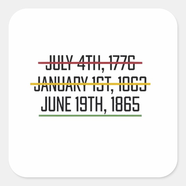Juneteenth Independence Day Black History   Square Sticker (Front)