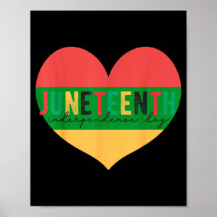 Juneteenth independence day heart pan-african flag poster
