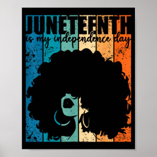 Juneteenth Independence Day Retro Afro Women Poster