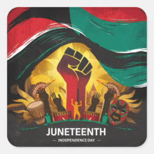 Juneteenth Independence Day Square Sticker