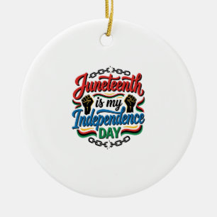 Juneteenth Independence Day Vintage Shirt Design_1 Ceramic Ornament
