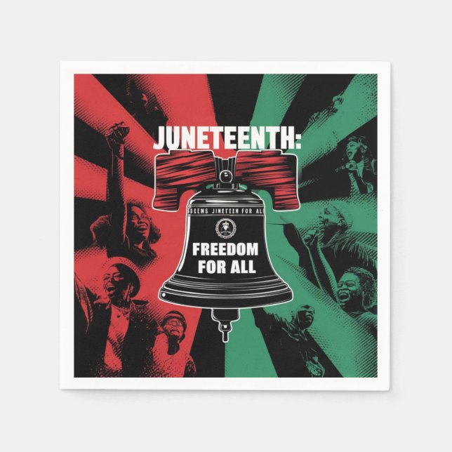 Juneteenth is Freedom For All Liberty Bell Napkin (Front)