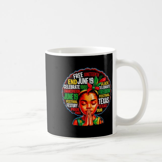 Juneteenth is independence day 4th of july black coffee mug (Right)