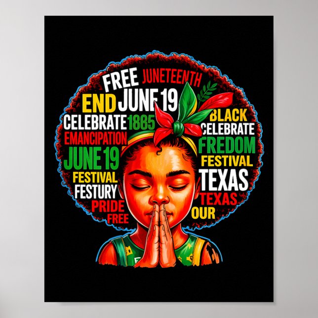 Juneteenth is independence day 4th of july black poster (Front)