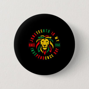 Juneteenth is independence day lion ish since 1865 6 cm round badge