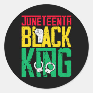 Juneteenth Is My Independence Day Black King Fathe Classic Round Sticker