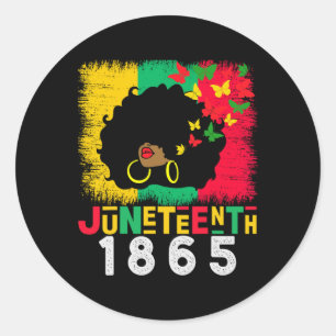 Juneteenth Is My Independence Day Black Women Blac Classic Round Sticker
