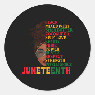 Juneteenth Is My Independence Day Black Women Blac Classic Round Sticker