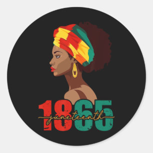 Juneteenth Is My Independence Day Black Women Blac Classic Round Sticker