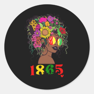 Juneteenth Is My Independence Day Black Women Cele Classic Round Sticker