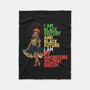 Juneteenth Is My Independence Day Black Women Kid  Fleece Blanket