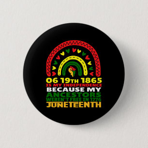 Juneteenth Is My Independence Day Free Black Rainb 6 Cm Round Badge