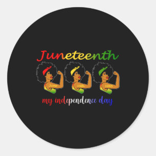 Juneteenth Is My Independence Day Free Black Women Classic Round Sticker
