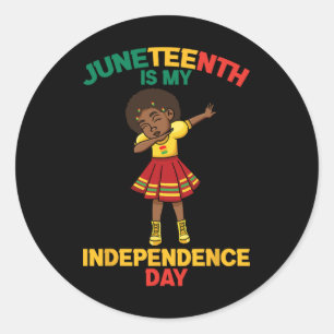 Juneteenth Is My Independence Day Kids  Classic Round Sticker