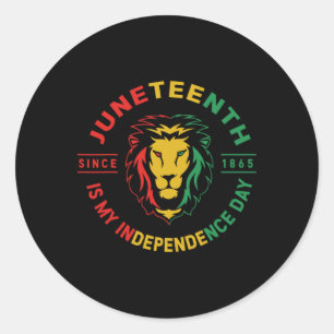 Juneteenth Is My Independence Day Lion African Ame Classic Round Sticker