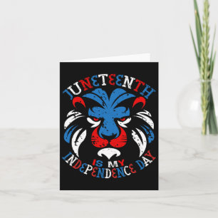 Juneteenth Is My Independence Day Lion Head Red Wh Card