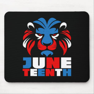 Juneteenth Is My Independence Day Lion Head Red Wh Mouse Pad