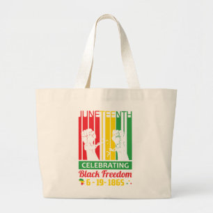 Juneteenth June 19, 1865 Black Freedom Large Tote Bag